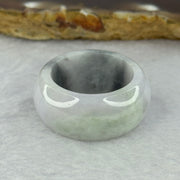 Type A Light Lavender Wuji Grey and Green Jadeite Ring 10.49g 12.4 by 4.6mm US10 HK22 - Huangs Jadeite and Jewelry Pte Ltd