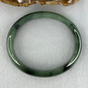 Type A Green Jadeite Oval Bangle Internal Diameter 57.7mm 36.44g 11.6 by 7.0mm (Slight Internal Lines) - Huangs Jadeite and Jewelry Pte Ltd