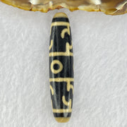 Natural Powerful Tibetan Old Oily Agate 3 Eyed Dharma Vajra Dzi Bead Heavenly Master (Tian Zhu) 三眼金刚杵天珠 15.29g 58.0 by 13.5mm - Huangs Jadeite and Jewelry Pte Ltd