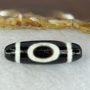 Natural Powerful Tibetan Old Oily Agate 1 Eye With Mountain Support Dzi Bead Heavenly Master (Tian Zhu) 一眼靠天珠 7.14g 36.8 by 11.9mm - Huangs Jadeite and Jewelry Pte Ltd
