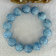Natural Aquamarine Beads Bracelet 75.20g 19cm 15.8mm 14 Beads - Huangs Jadeite and Jewelry Pte Ltd