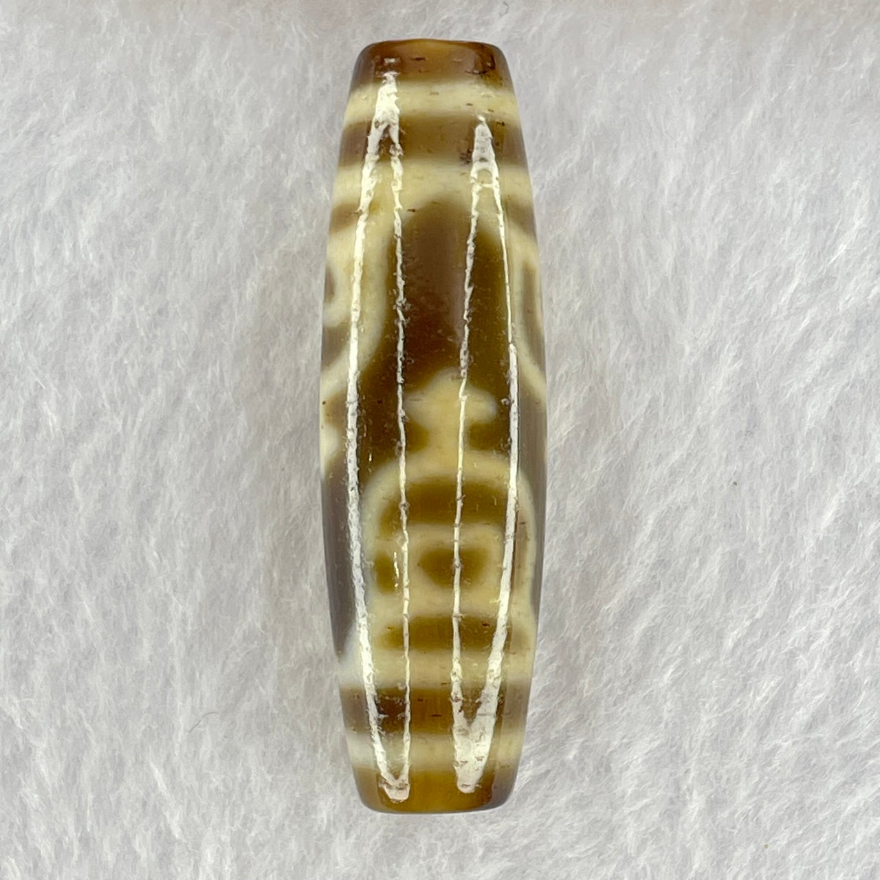 Natural Powerful Tibetan Old Oily Agate 4 Nectar Vessel Dzi Bead Heavenly Master (Tian Zhu) 花蜜容器眼天珠 16.12g 48.9 by 14.7mm - Huangs Jadeite and Jewelry Pte Ltd