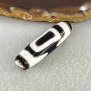 Natural Powerful Tibetan Old Oily Agate 2 Eyed Bead Heavenly Master (Tian Zhu) 7.94g 39.3 by 11.6mm - Huangs Jadeite and Jewelry Pte Ltd