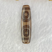 Natural Powerful Tibetan Old Oily Agate 3 Eyes Dzi Bead Heavenly Master (Tian Zhu) 三眼天诛 7.57g 39.9 by 11.3mm - Huangs Jadeite and Jewelry Pte Ltd