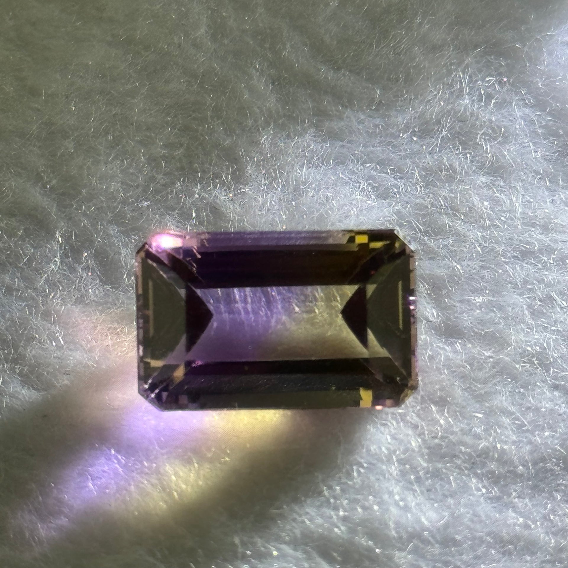 Natural Faceted Ametrine Parallelogram Shape 10.12ct 16.4 by 10.5 by 7.7mm - Huangs Jadeite and Jewelry Pte Ltd