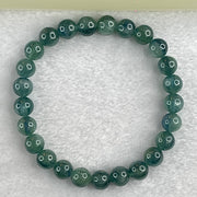 Natural Blueish Green Aquamarine Beryl Beads Bracelet 20.06g 17cm 8.1mm 25 Beads - Huangs Jadeite and Jewelry Pte Ltd