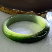 Type A Dark to Light Green Jadeite Bangle Internal Diameter 57.6mm 52.17g 13.3 by 7.4mm (Slight Internal Lines) - Huangs Jadeite and Jewelry Pte Ltd
