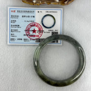 Type A Blueish Green Wuji Grey and Brown Patch Jadeite Bangle Internal Diameter 58.7mm by 73.24g 14.8 by 8.9mm (Very Slight Internal Lines and Very Slight External Roughs) - Huangs Jadeite and Jewelry Pte Ltd