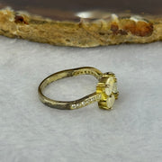 Natural Moonstone In S925 Sliver Ring in Gold Color 2.34g 8.5 by 4.8 by 3.1mm US6 HK13 - Huangs Jadeite and Jewelry Pte Ltd