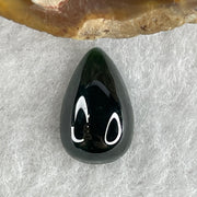 Type A Translucent Black Omphacite Jadeite Tear Drop Cabouchon Stone For Setting 0.87g 14.2 by 8.3 by 4.6mm - Huangs Jadeite and Jewelry Pte Ltd