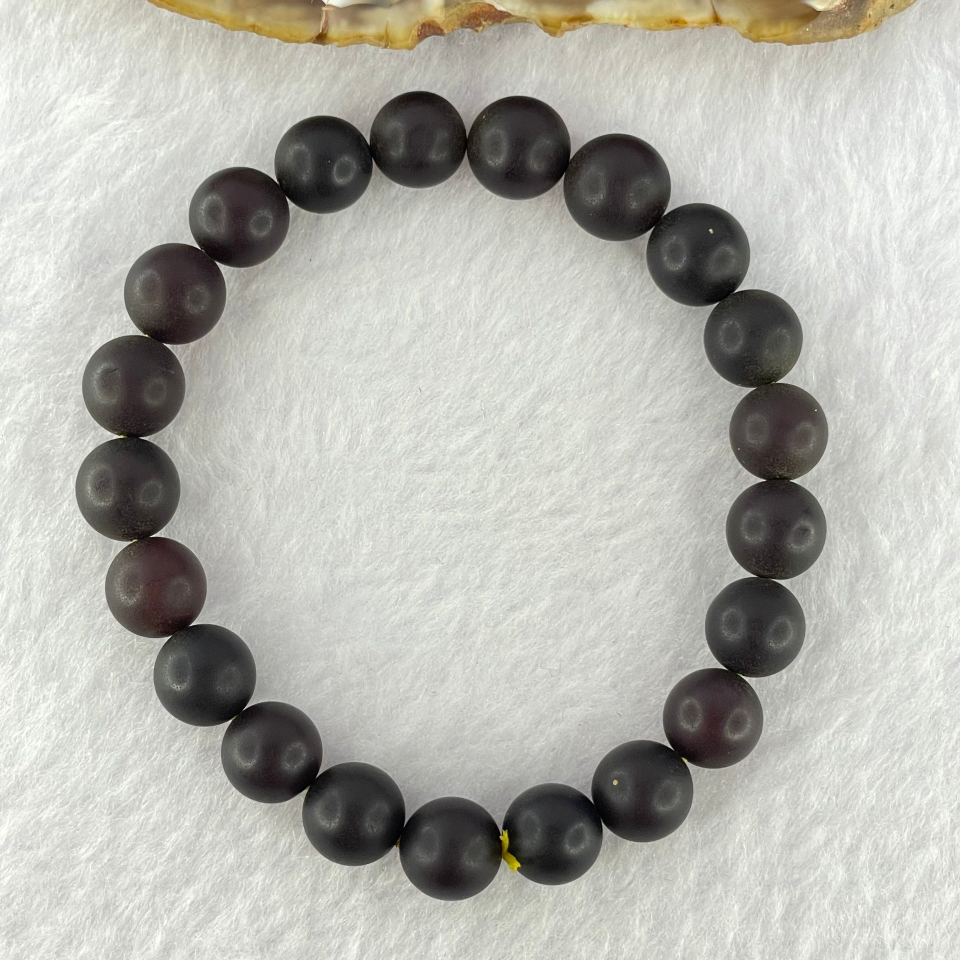 Natural Iron Blood King Amber Beads Bracelet 天然铁血王琥珀手链 8.98g 16.5cm 9.1mm 21 Beads - Huangs Jadeite and Jewelry Pte Ltd
