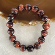 Natural Red Tiger's Eye Quartz Beads Bracelet 45.83g 17cm 12.5mm 17 Beads - Huangs Jadeite and Jewelry Pte Ltd