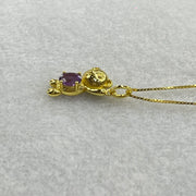 Natural Amethyst in Italy S925 Sliver Gold Color Necklace 2.21g 4.9 by 2.0mm - Huangs Jadeite and Jewelry Pte Ltd