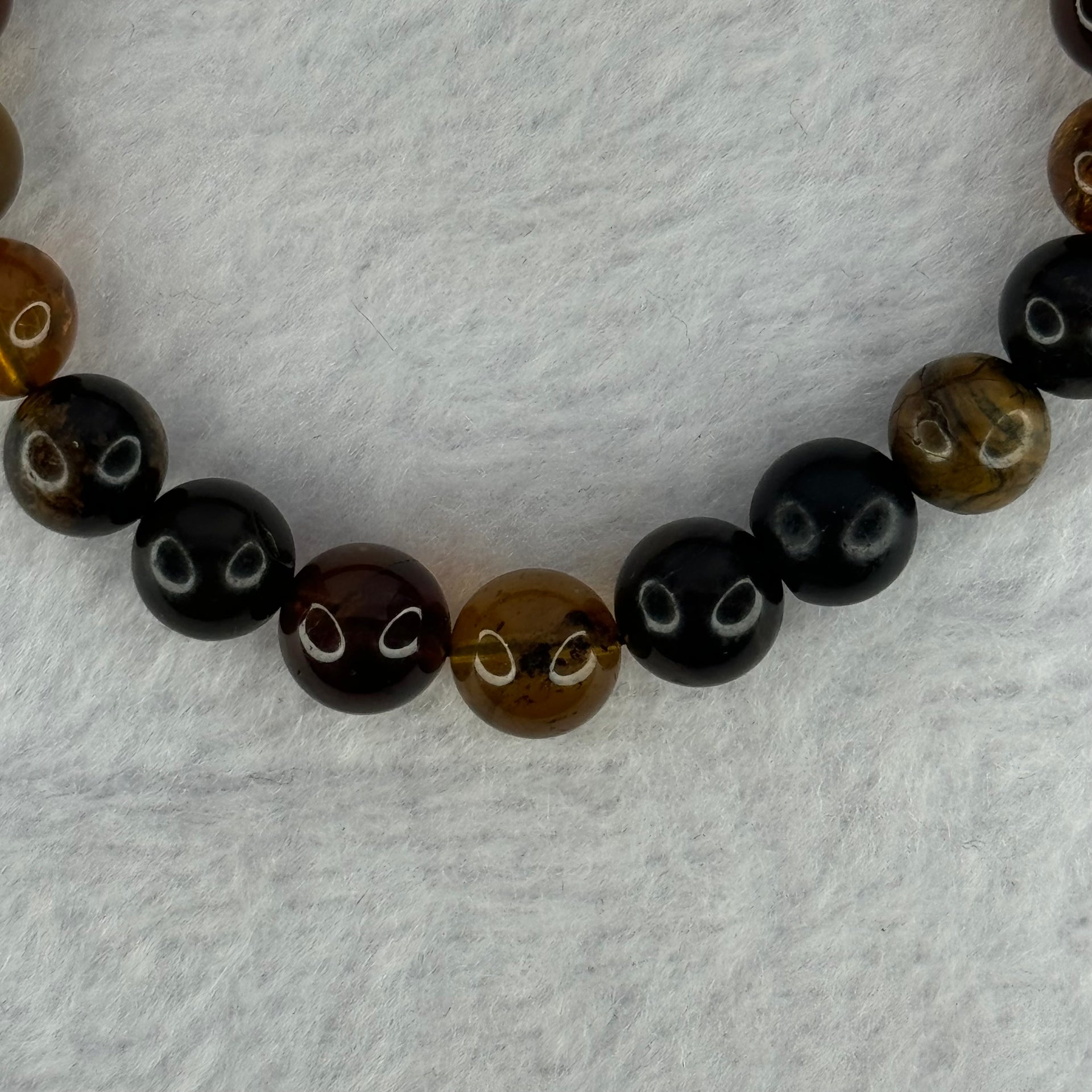Natural Mixed Amber Beads Bracelet 7.82g 15.5cm 8.7mm 22 Beads - Huangs Jadeite and Jewelry Pte Ltd