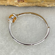 Type A Red Cabochon Jadeite in S925 Sliver Ring (Adjustable Size) 0.80g 4.3 by 1.5mm - Huangs Jadeite and Jewelry Pte Ltd