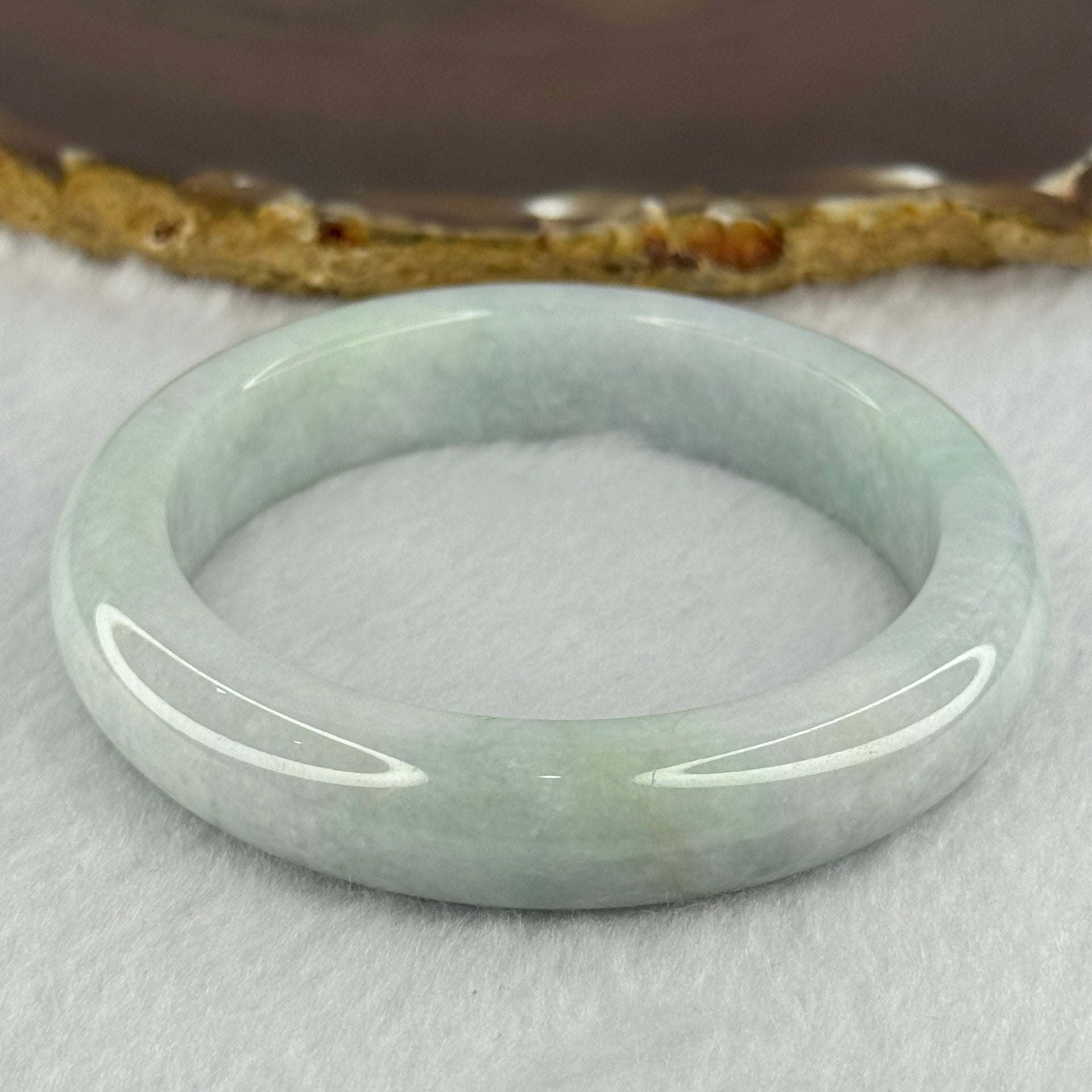 Type A Light Lavender Green Jadeite Bangle 65.05g Internal Diameter 56.4mm 13.3 by 8.8mm (Very Slight Internal Line) - Huangs Jadeite and Jewelry Pte Ltd