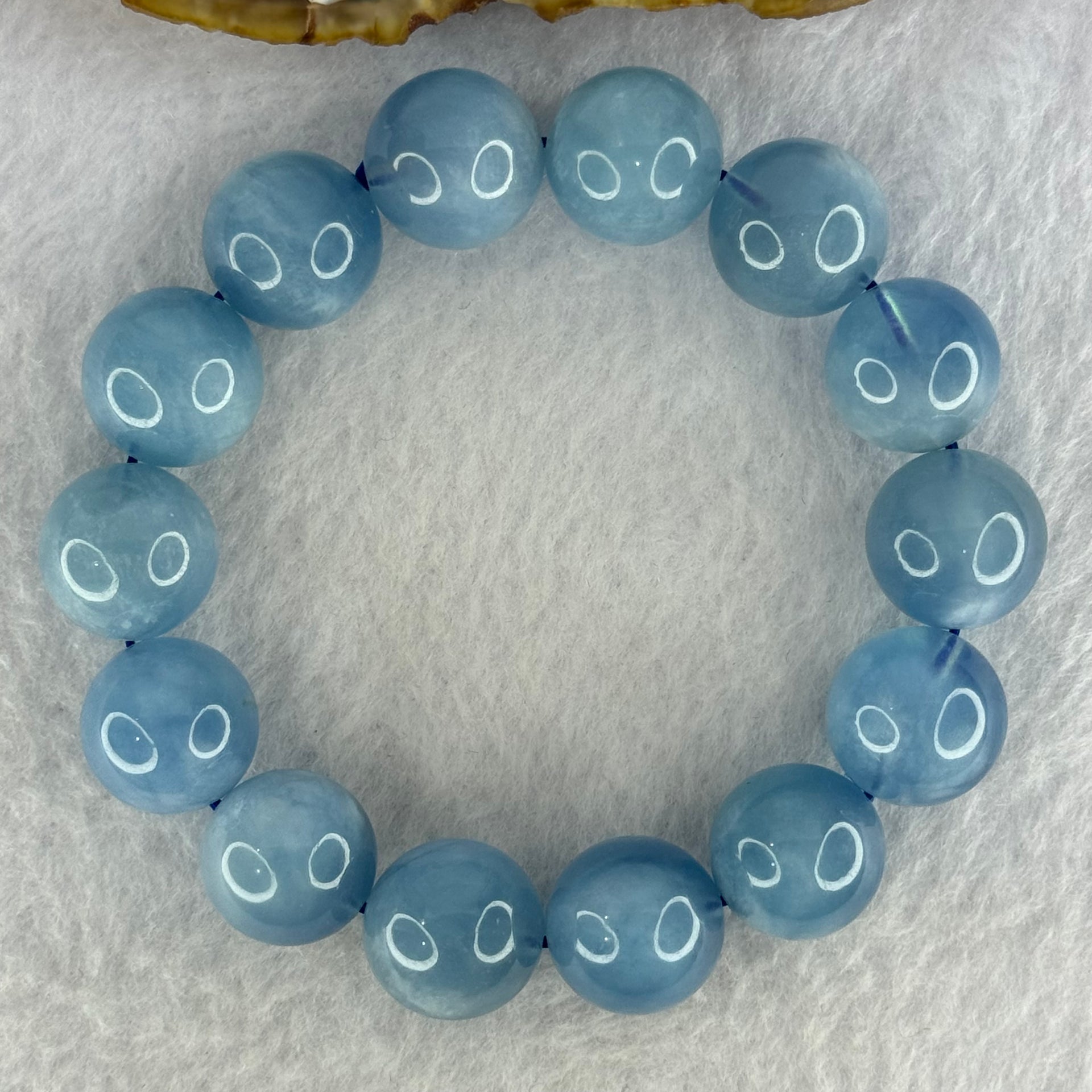 Natural Aquamarine Beads Bracelet 75.87g 19cm 15.9mm 14 Beads - Huangs Jadeite and Jewelry Pte Ltd