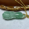 Type A Sky Blue Jadeite Cabbage in S925 Sliver in Gold Colour Necklace 18.50g 46.6 by 19.6 by 13.6mm - Huangs Jadeite and Jewelry Pte Ltd