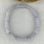 Natural Type A Lavender Jadeite Donut Beads Bracelet 11.49g 15.5cm 6.0mm 49 Pcs - Huangs Jadeite and Jewelry Pte Ltd
