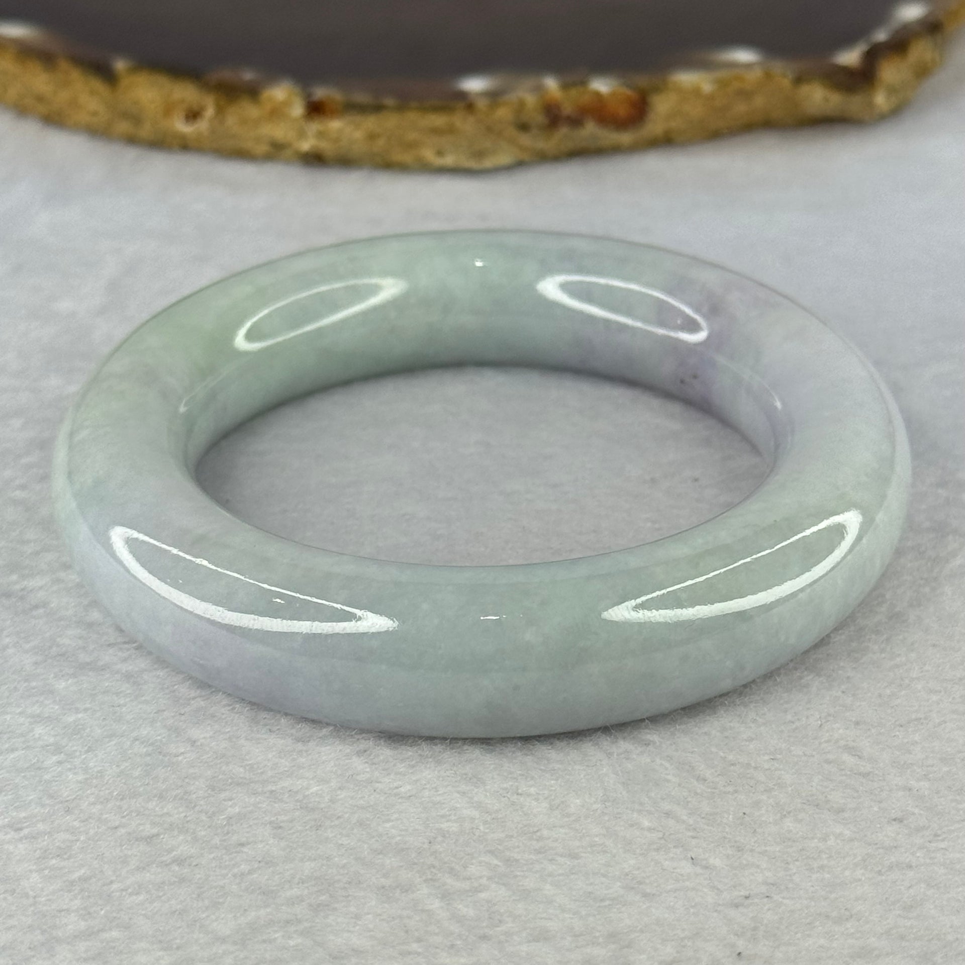 Type A Lavender Green Jadeite Bangle Internal Diameter 54.2mm 109.81g 14.8 by 74.4mm (Very Fine Internal Line) - Huangs Jadeite and Jewelry Pte Ltd