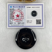 Type A Opaque Black Omphacite Jadeite Ping An Kou Donut Pendant 52.09g 50.3 by 9.8mm - Huangs Jadeite and Jewelry Pte Ltd