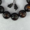 Natural Aged Hainan Dalbergia Rosewood Beads Bracelet 天然海南黄花梨老树手链 56.33g 20.5cm 20.4mm 12 Beads - Huangs Jadeite and Jewelry Pte Ltd