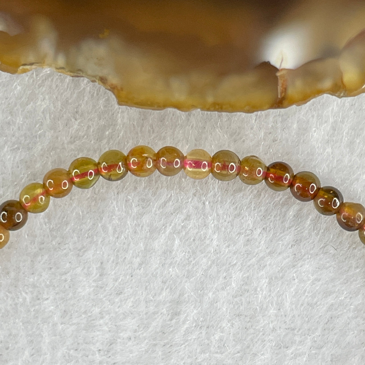 Natural Yellow Tourmaline Crystal Beads Bracelet 2.69g 16cm 3.2mm 66Beads - Huangs Jadeite and Jewelry Pte Ltd