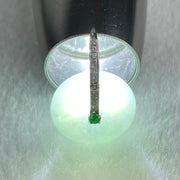 Type A Blueish Green Jadeite Ping An Kou Donut in 18K White Gold AU750 Clasps 4.91g 17.3 by 6.3mm - Huangs Jadeite and Jewelry Pte Ltd