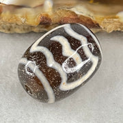 Natural Powerful Tibetan Old Oily Agate Double Garuda Dzi Bead Heavenly Master (Tian Zhu) 虎呀天诛 4.62g 17.6 by 13.1mm - Huangs Jadeite and Jewelry Pte Ltd