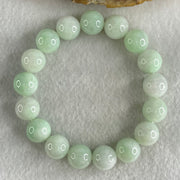 Type A Light Green Jadeite Beads Bracelet 51.61g 16.5cm 12.1mm 17 Beads - Huangs Jadeite and Jewelry Pte Ltd