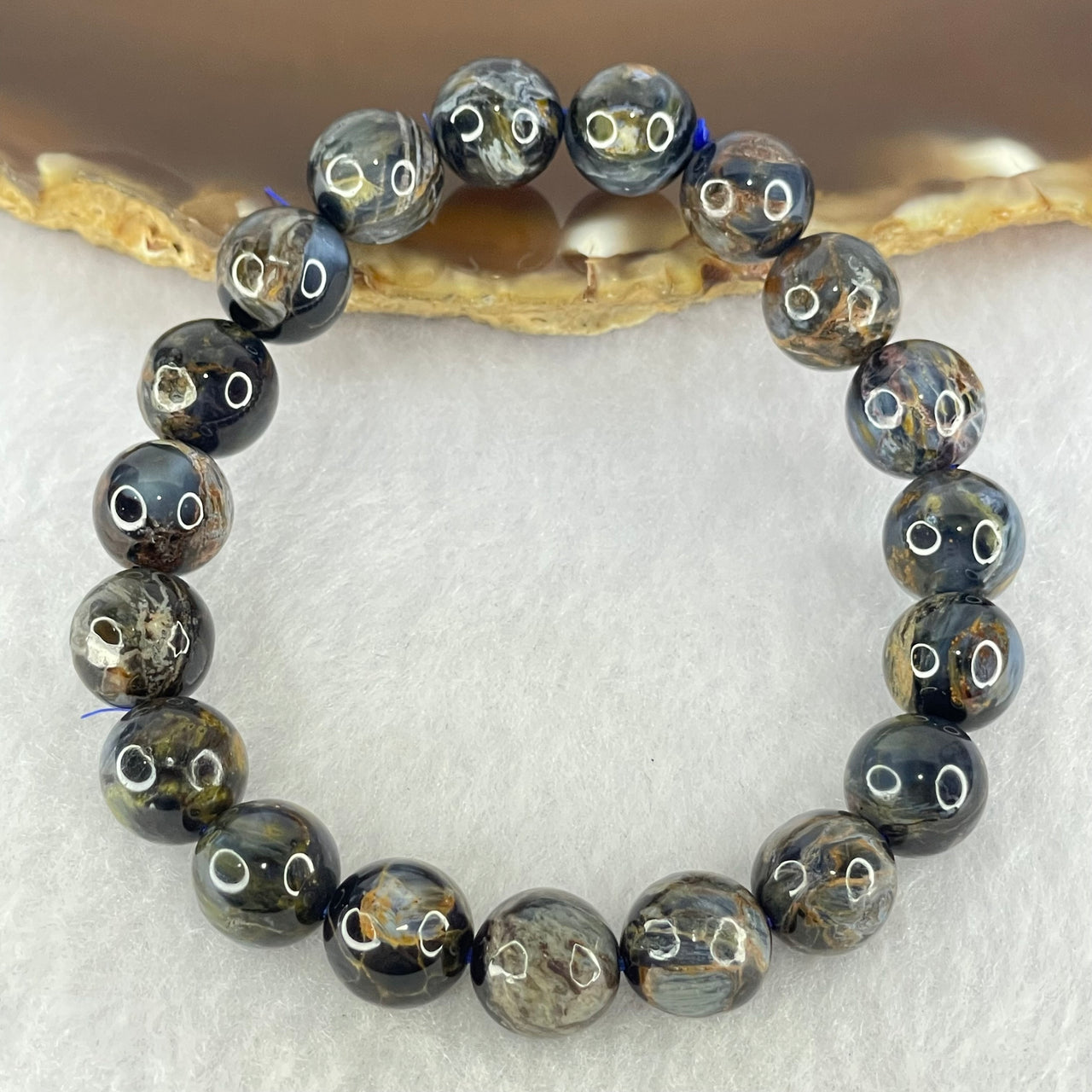 Good Grade Natural Petersite Beads Bracelet 26.38g 16cm 10.4mm 19 Beads - Huangs Jadeite and Jewelry Pte Ltd