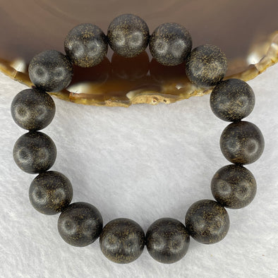 Natural Old Wild Indonesia Agarwood Beads Bracelet (Sinking Type) 天然老野生印尼沉香珠手链 22.93g 14.0 mm 15 Beads - Huangs Jadeite and Jewelry Pte Ltd