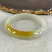 Type A Jelly Light Green with Bright Yellow Jadeite Oval Bangle 38.49g Inner Diameter 53.8mm 12.7 by 6.5mm (Close to Perfect) - Huangs Jadeite and Jewelry Pte Ltd