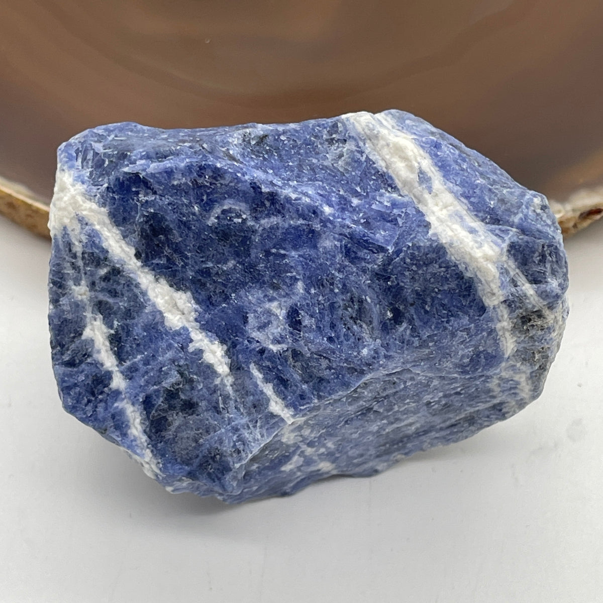 Natural Sodalite Rough Mini Display | (115.70g | 61.8 x 49.9 x 36.5mm | Catalyst, "Logic Stone" Intuitive Mind & Clear Expression Anchor, Feng Shui Harmony & Mental Focus Catalyst)