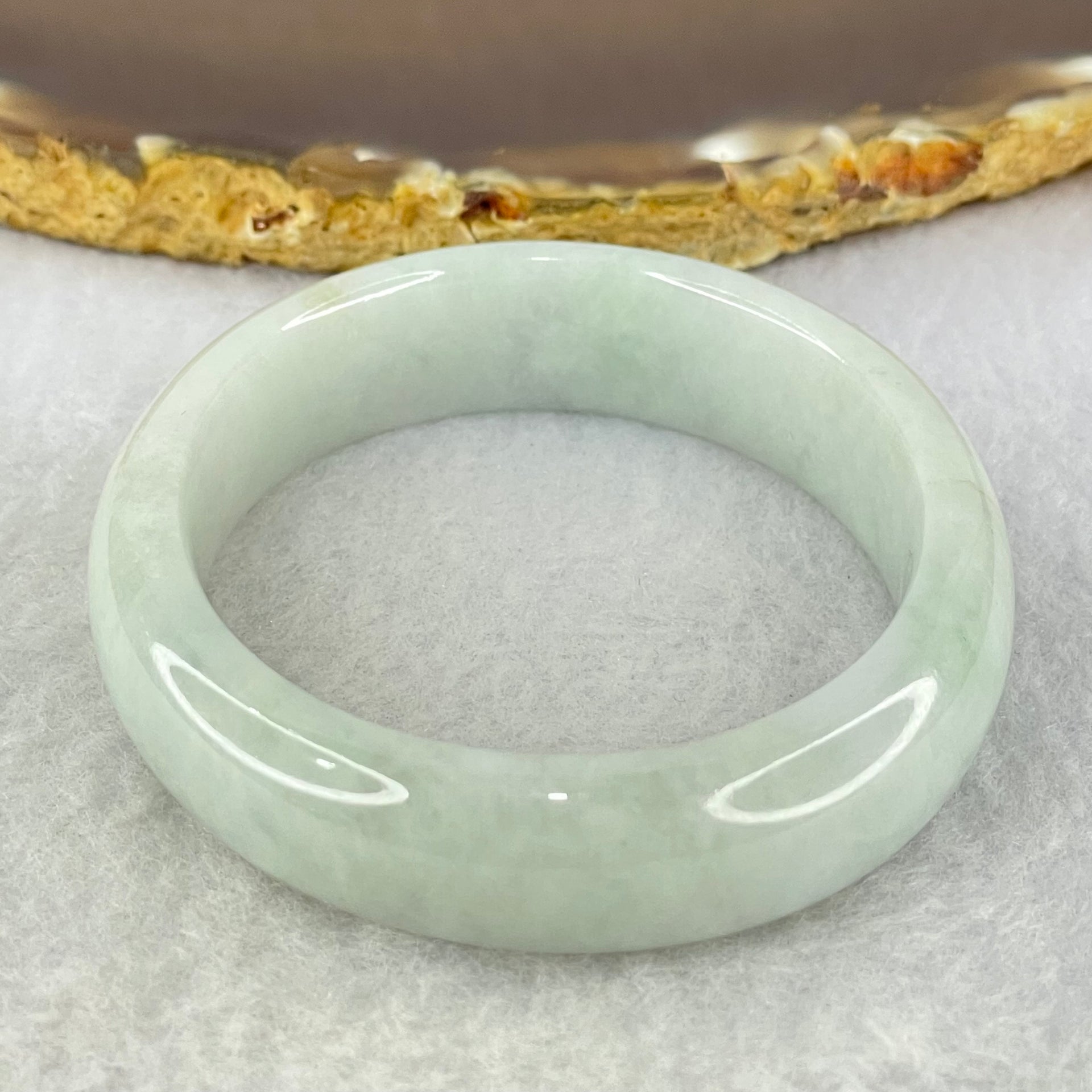 Type A Lavender and Green Jadeite Oval Bangle Internal Diameter 51.4mm 43.39g 13.1 by 7.2mm (Very Slight Internal Lines) - Huangs Jadeite and Jewelry Pte Ltd