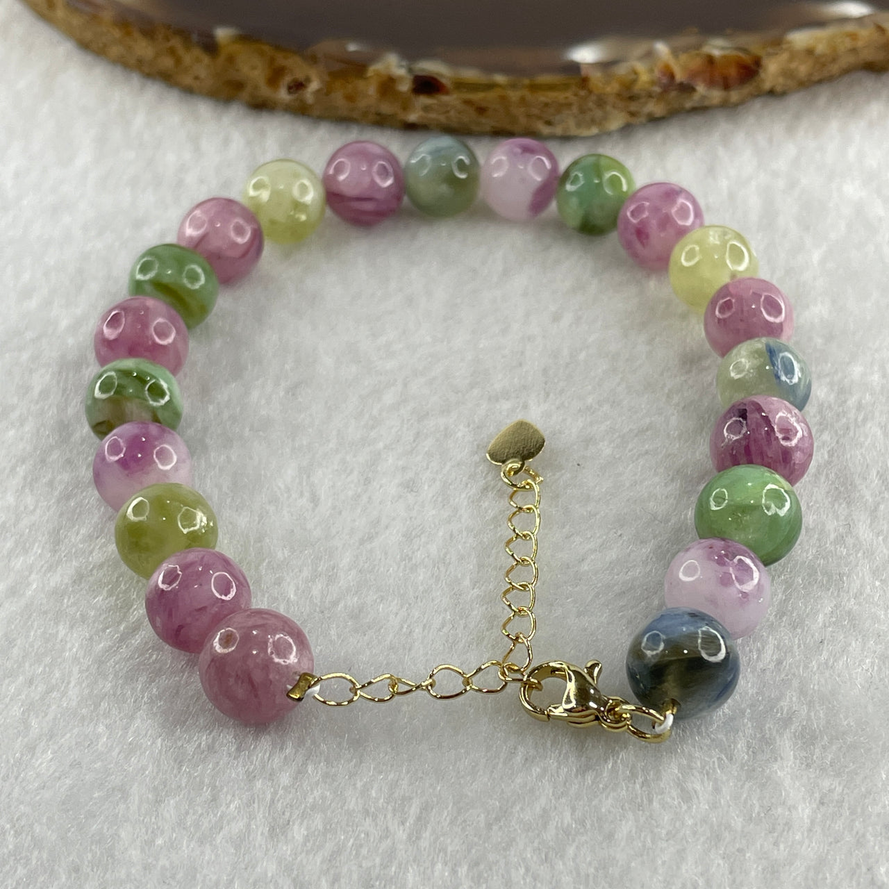 Certified Natural Tourmaline Beads Bracelet 20.90g 18cm 9.4mm 21Beads