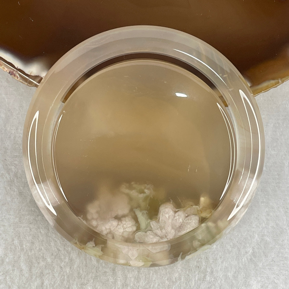 Natural Faint Yellow Flower Agate Set Bangle | (116.34g Total Set Weight | 54.8mm Inner Diameter | 11.7x7.8mm | Perfect | Heart & Solar Plexus Chakra Harmony, Personal Growth, Joy & Protection Shield)