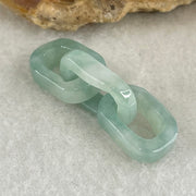 Type A Blueish Green with Faint White Jadeite Rolo Link Chain for Setting 2.54g 14.8 by 10.4 by 3.7mm - Huangs Jadeite and Jewelry Pte Ltd