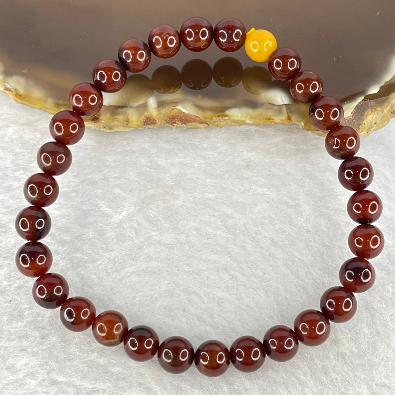 Natural Cherry Amber Beads Bracelet 天然琥珀手链 4.10g 6.3mm 29 + 1 Butterscotch Amber Bead - Huangs Jadeite and Jewelry Pte Ltd