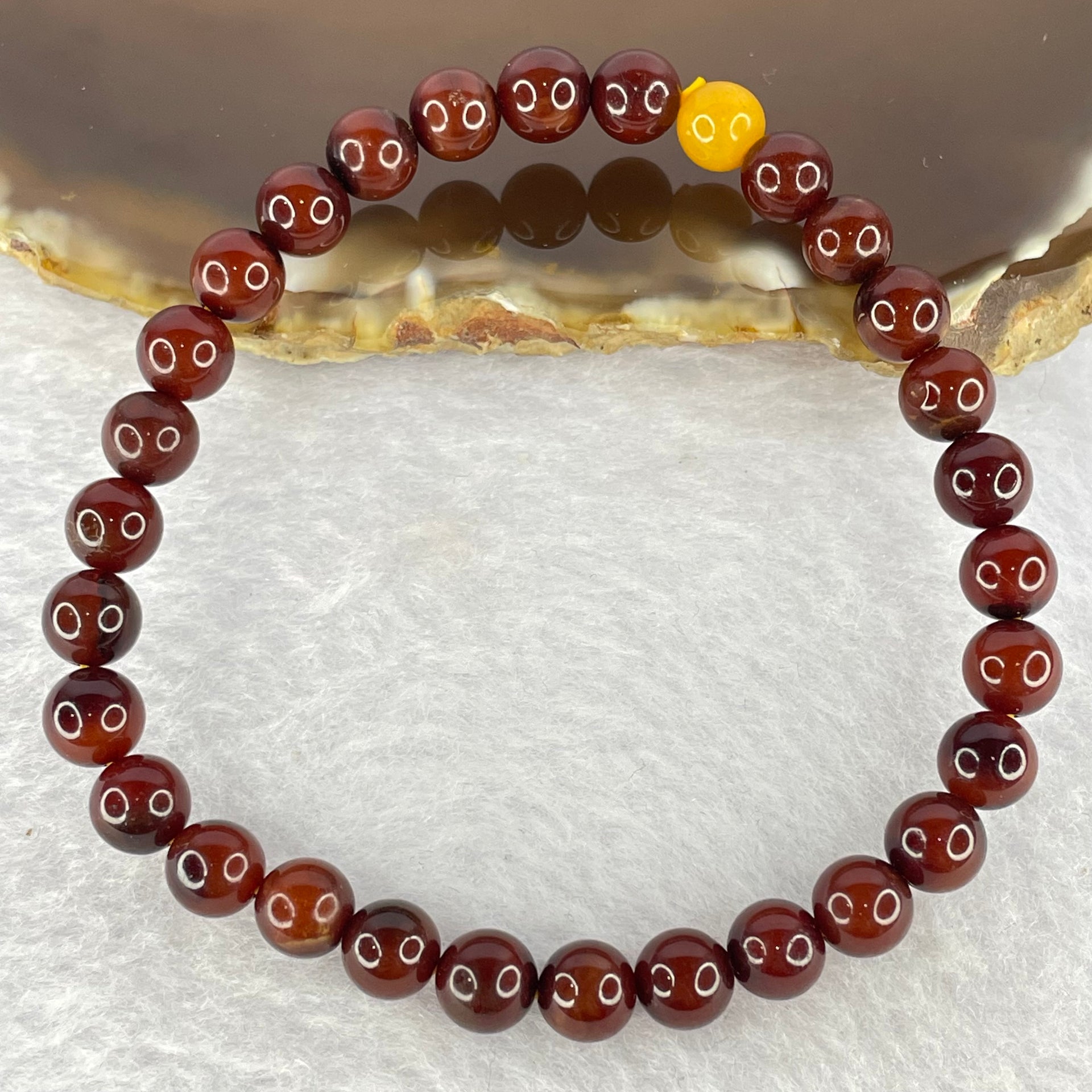 Natural Cherry Amber Beads Bracelet 天然琥珀手链 4.10g 6.3mm 29 + 1 Butterscotch Amber Bead - Huangs Jadeite and Jewelry Pte Ltd