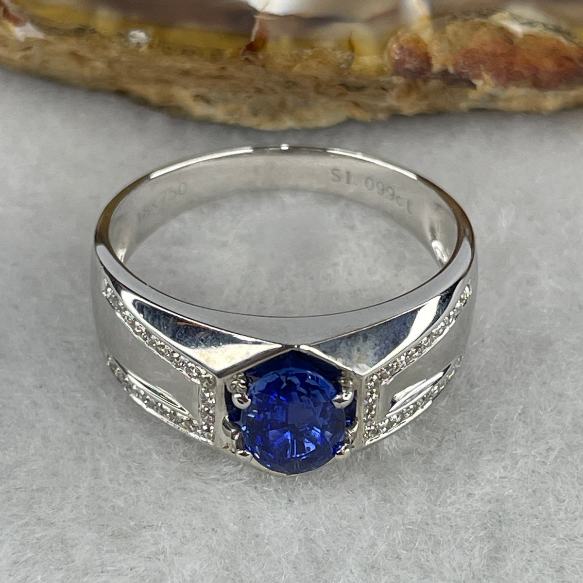 NGI Certified Natural Blue Sapphire Ring | 1.10ct Oval Cut Corundum (7.18 x 5.65 x 2.90mm) with Natural Diamonds in 18K White Gold (Third Eye & Throat Chakra Harmony, Royal Wisdom & Noble Protection Shield)