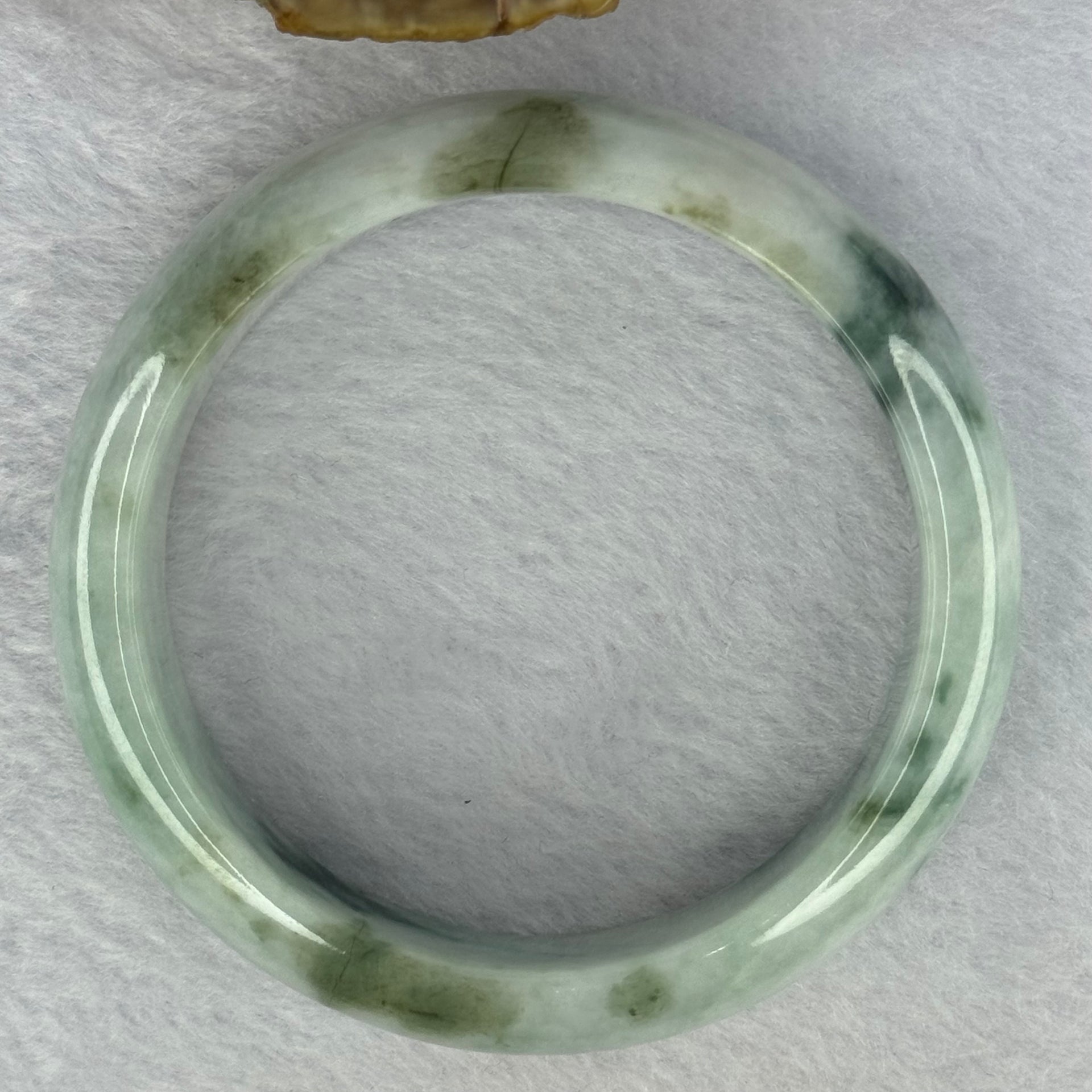 Type A 3 Greens Piao Hua Jadeite Bangle 64.25g Internal Diameter 57.5mm  15.4 by 8.3mm (Internal Lines) - Huangs Jadeite and Jewelry Pte Ltd