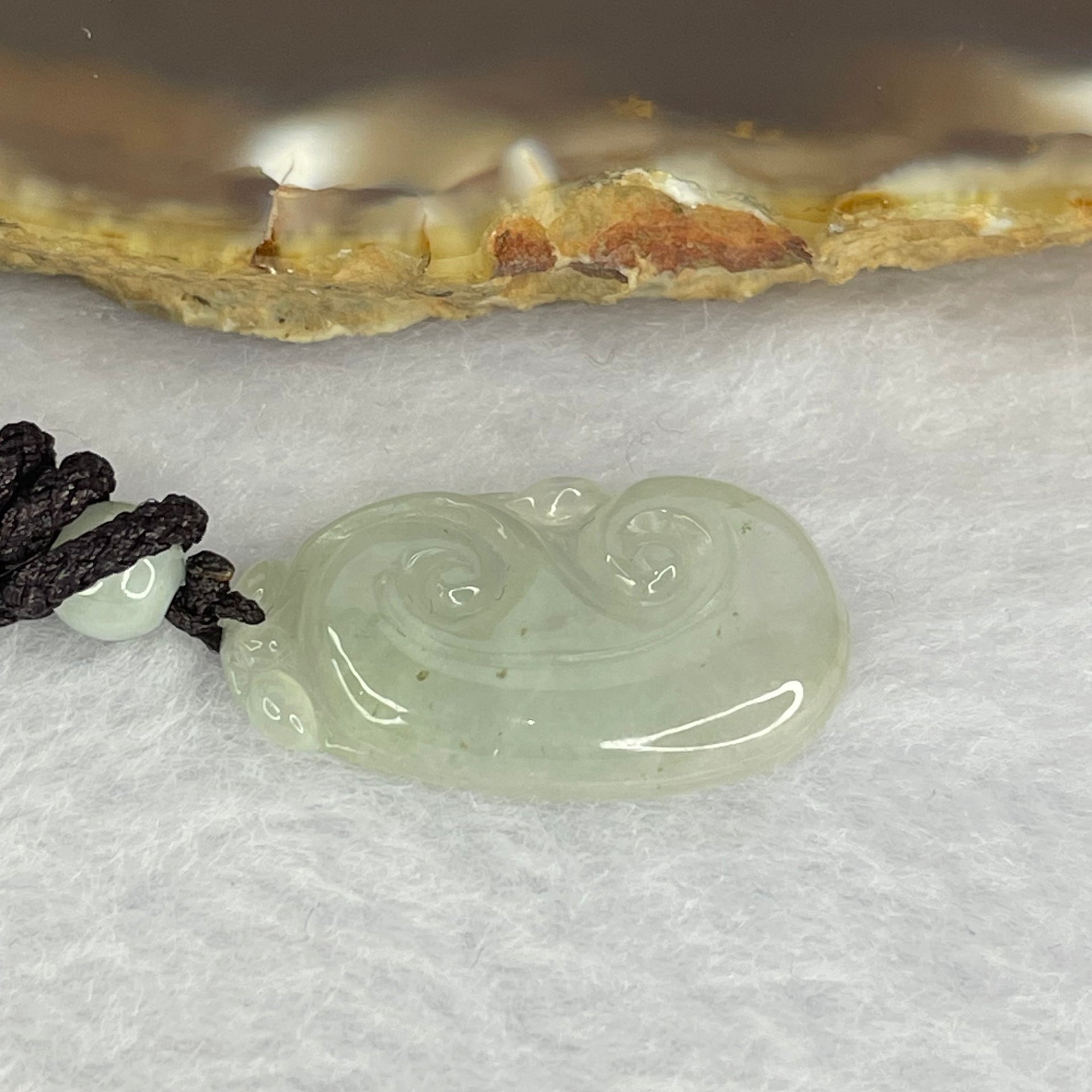 Type A Jelly Light Green Jadeite Ruyi 3.31g 24.4 by 14.4 by 3.5mm - Huangs Jadeite and Jewelry Pte Ltd