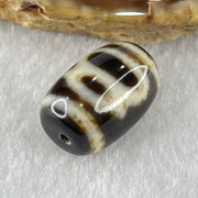 Natural Powerful Tibetan Old Oily Agate Double Cai Shen Dzi Bead Heavenly Master (Tian Zhu) 双财神长天珠 4.34g 18.1 by 12.1mm - Huangs Jadeite and Jewelry Pte Ltd