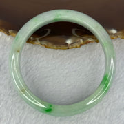 Type A Light Green with Bright Green Patches and Lavender Jadeite Bangle 54.16g Internal Diameter 58.4mm 12.6 by 7.9mm (Very Slight External Rough) - Huangs Jadeite and Jewelry Pte Ltd