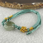 Type A Blueish Green Jadeite Ping An Kou String Bracelet 2.96g 15.1 by 6.1mm - Huangs Jadeite and Jewelry Pte Ltd