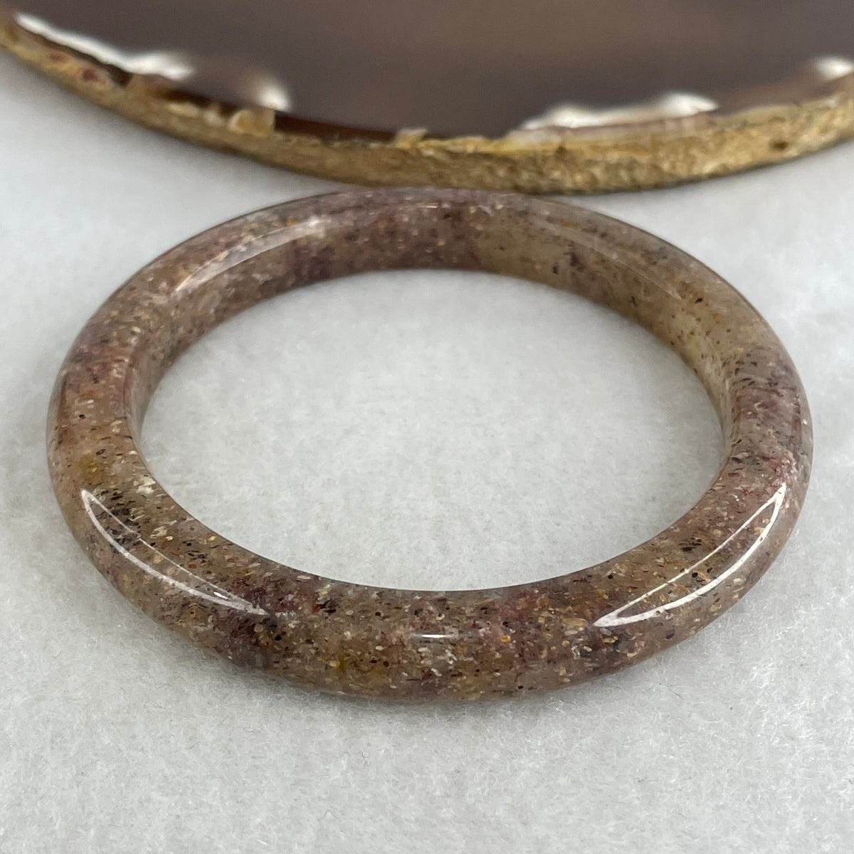 Natural Strawberry Quartz Bangle | (30.41g | 55.1mm Inner Diameter | 8.8x7.8mm | Close to Perfect | Heart & Sacral Chakra Synergy, Romantic Attraction, Joy & Emotional Harmony)