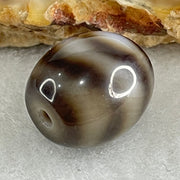 Natural Powerful Tibetan Old Oily Agate Water Wave Daluo Amulet (Tian Zhu) Dzi Bead 3.00g 13.6 by 12.6mm - Huangs Jadeite and Jewelry Pte Ltd