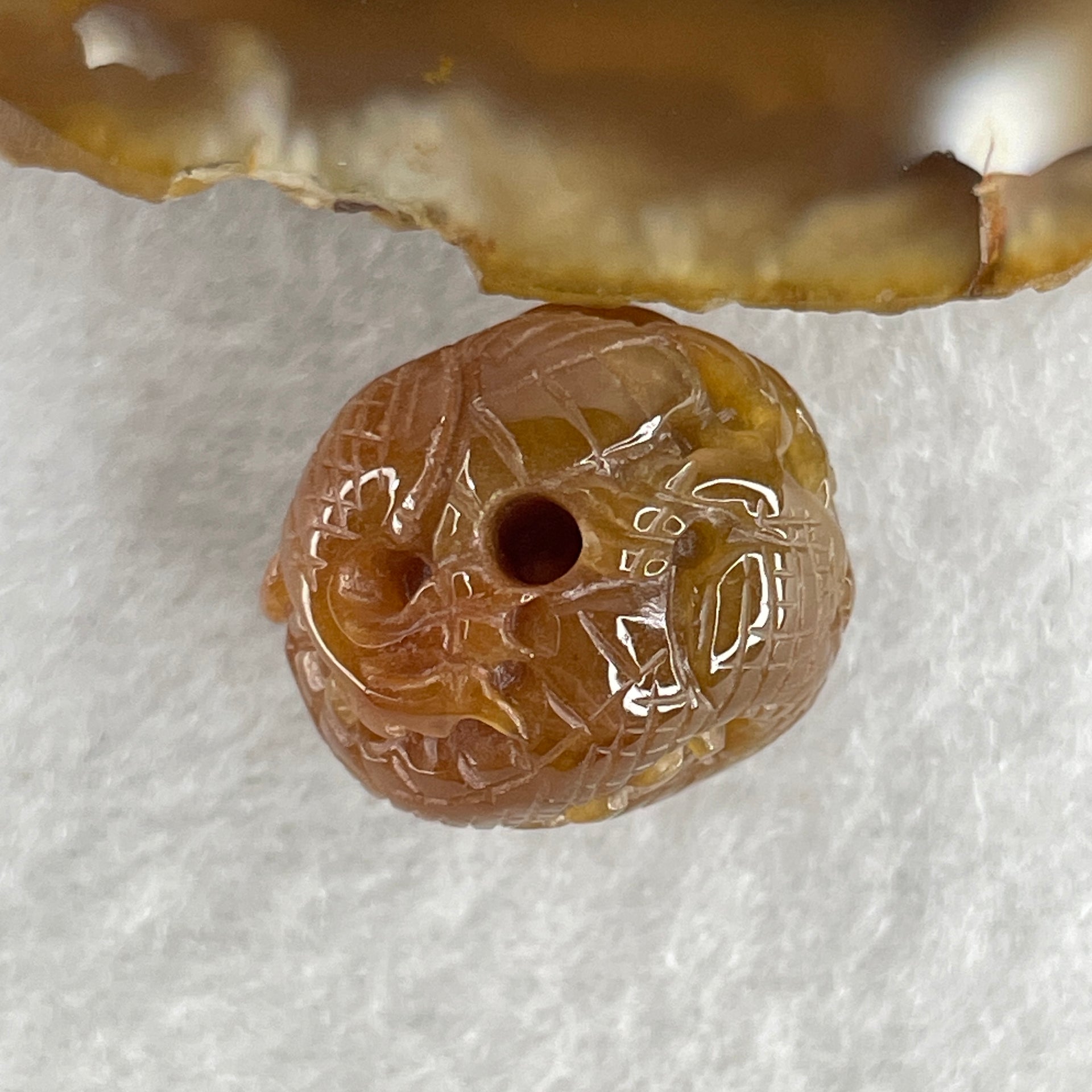 Certified Natural Type A Reddish Brown Jadeite Dragon Charm 7.59g 18.2 by 17.9 by 15.2mm - Huangs Jadeite and Jewelry Pte Ltd