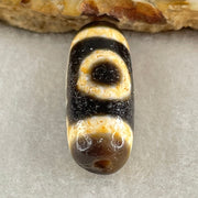 Natural Powerful Tibetan Old Oily Agate 2 Eyes Dzi Bead Heavenly Master (Tian Zhu) 二眼天诛 4.21g 26.7 by 10.2mm - Huangs Jadeite and Jewelry Pte Ltd